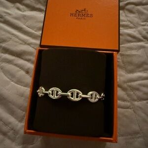 Hermes Silver Chain Link Bracelet